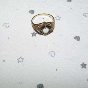 14kt Opal & Blue Sapphire Ring